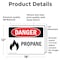 Signmission Propane Danger Sign, Vinyl Decal, 18in W x 12in L, 2PK OS-2PACK-DS-D-1218-L-1537 - alternate 5